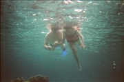 Juanito and Beatriz snorkeling